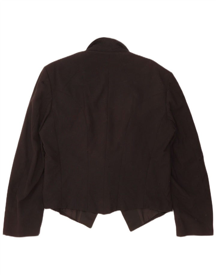 Wilvorst Womens 1 Button Blazer Jacket UK 16 Large Black