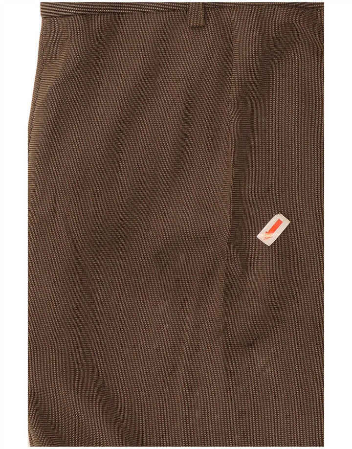 Marks & Spencer Mens Regular Fit Suit Trousers W40 L29 Brown Polyester