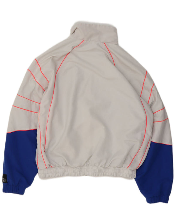 Adidas Womens Tracksuit Top Jacket UK 12 Medium Blue Colourblock Sports