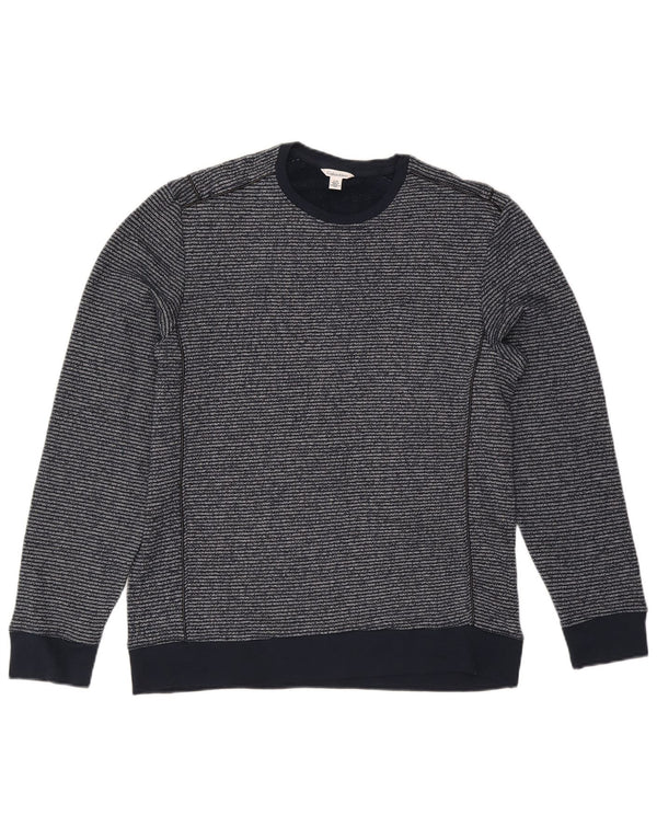 Calvin Klein moletom masculino jumper grande algodão listrado azul marinho