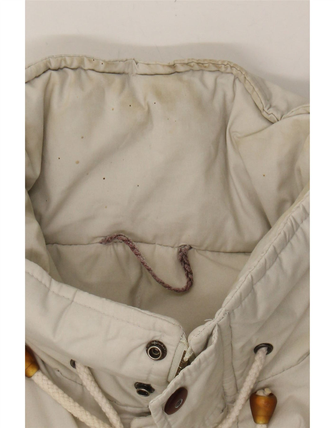 VINTAGE Mens Loose Fit Padded Jacket UK 38 Medium Off White Polyester Vintage Vintage and Second-Hand Vintage from Messina Hembry 