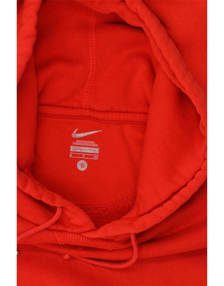 NIKE Mens Hoodie Jumper Small Red Cotton