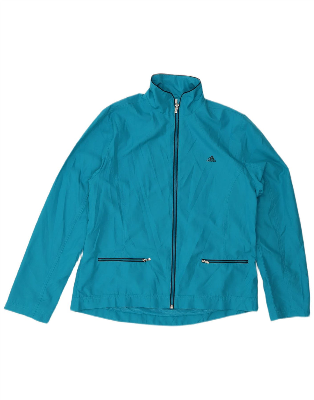 ADIDAS Womens Tracksuit Top Jacket UK 18 XL Blue Polyester
