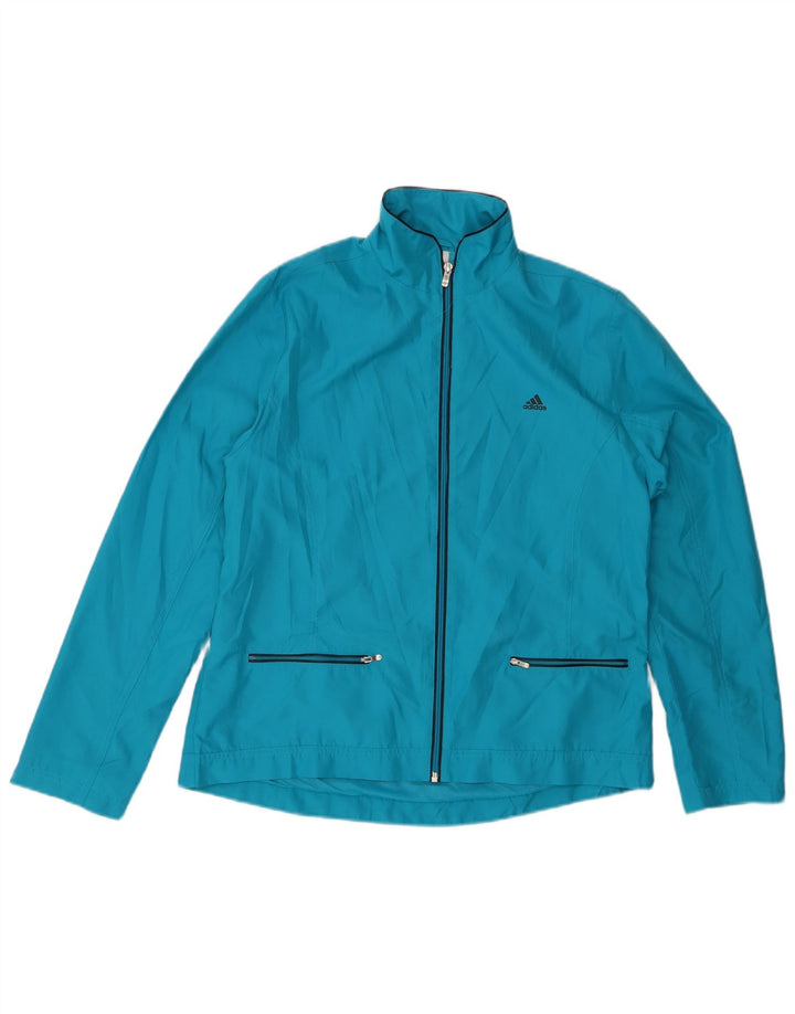 ADIDAS Womens Tracksuit Top Jacket UK 18 XL Blue Polyester