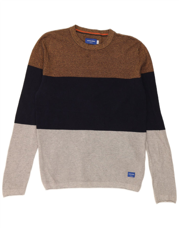 Maglione maglione girocollo da uomo Jack & Jones grande blocco di colori multicolore