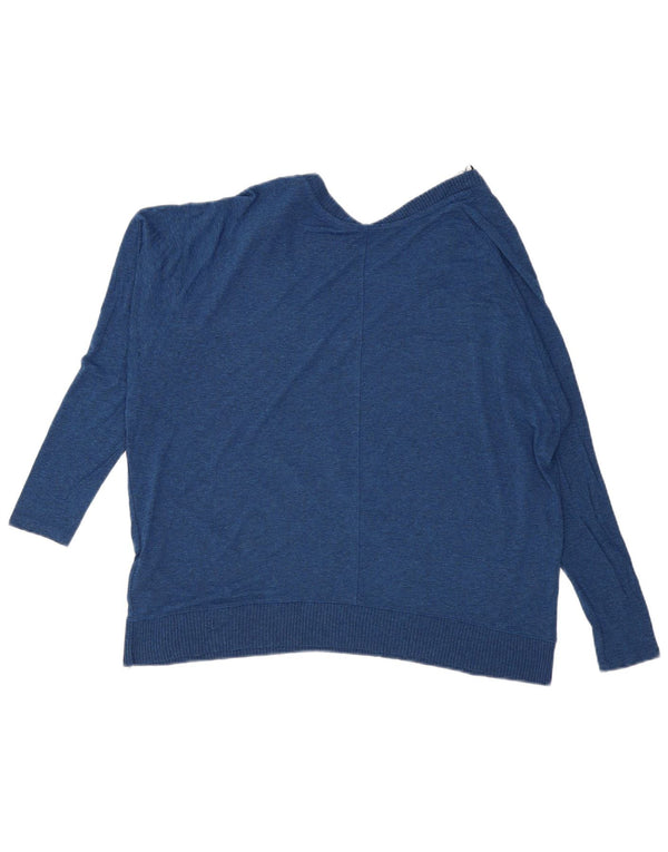 Zara Dame Oversized Top Langærmet UK 14 Medium Blue Viscose