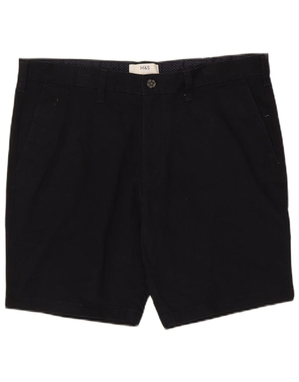 Marks & Spencer Mens Chino Shorts W36 Large Navy Blue Cotton