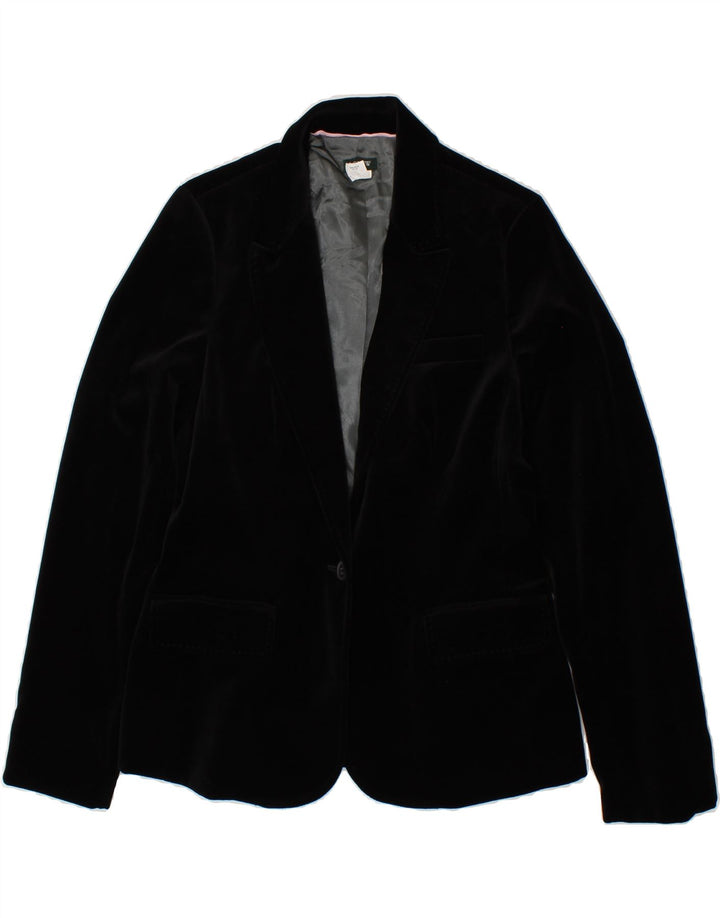 J. CREW Womens 1 Button Blazer Jacket UK 10 Small Black Acetate Vintage J. Crew and Second-Hand J. Crew from Messina Hembry 