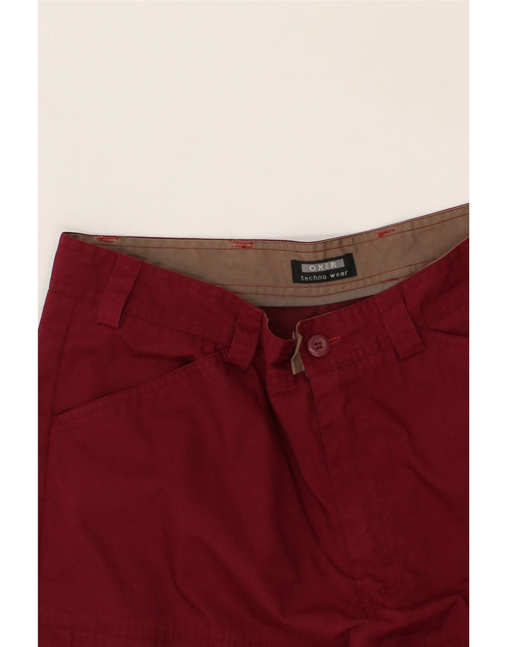 OXER Mens Straight Casual Trousers W34 L29 Maroon Polyester Vintage OXER and Second-Hand OXER from Messina Hembry 