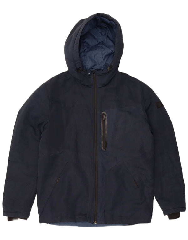 Мужская стеганая куртка с капюшоном Jack & Jones UK 40, большая темно-синяя, современная