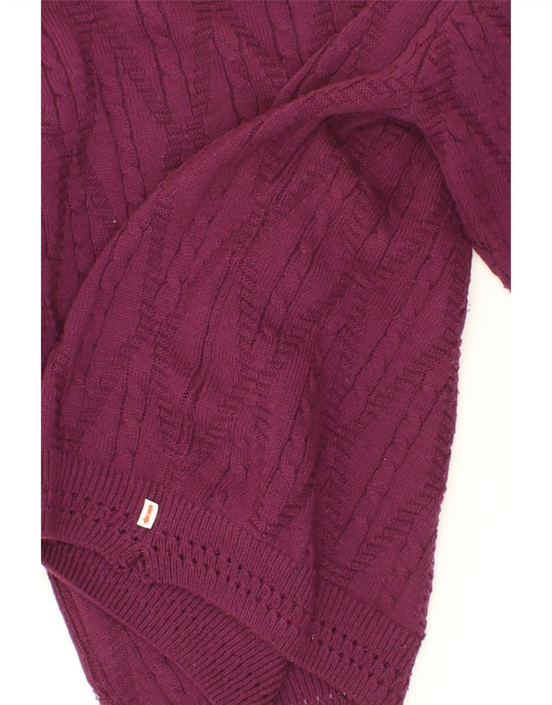 VINTAGE Womens Crew Neck Jumper Sweater UK 14 Medium Maroon Polyester Vintage Vintage and Second-Hand Vintage from Messina Hembry 