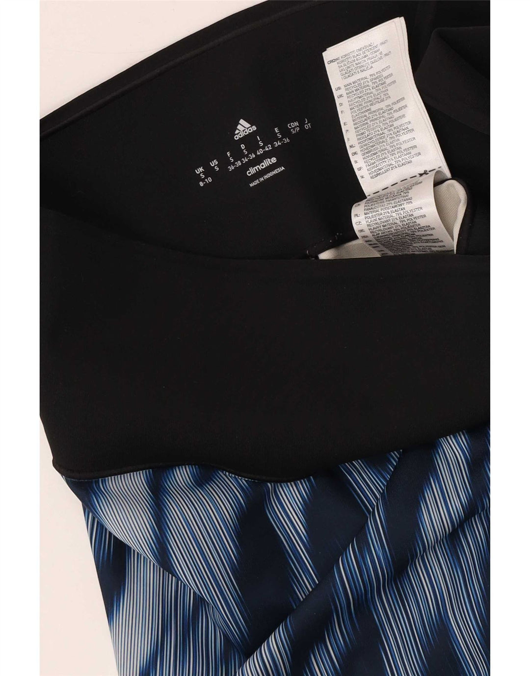 Adidas Womens Leggings UK 8-10 Small  Blue Tie Dye Polyester
