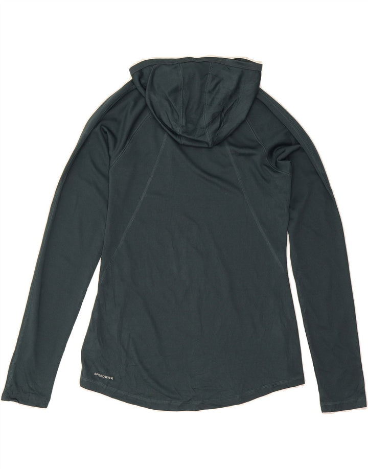 REEBOK Womens Hooded Top Long Sleeve UK 10 Small Green Polyester Vintage Reebok and Second-Hand Reebok from Messina Hembry 