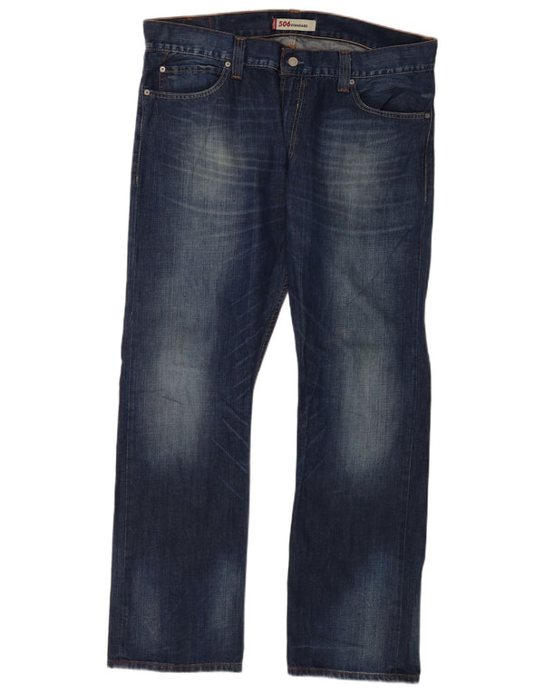 Levi's Mens 506 Standard Fit Straight Jeans W38 L32 Μπλε βαμβακερό