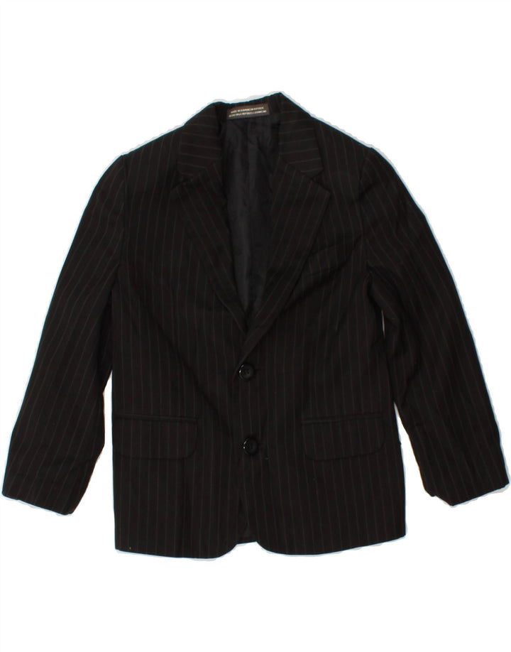 DOCKERS Boys 2 Button Blazer Jacket 4-5 Years Black Pinstripe Polyester Vintage Dockers and Second-Hand Dockers from Messina Hembry 