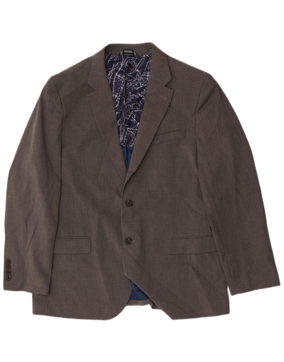 Nautica Mens 2 Button Blazer Jacket UK 44 2XL Grey Polyester