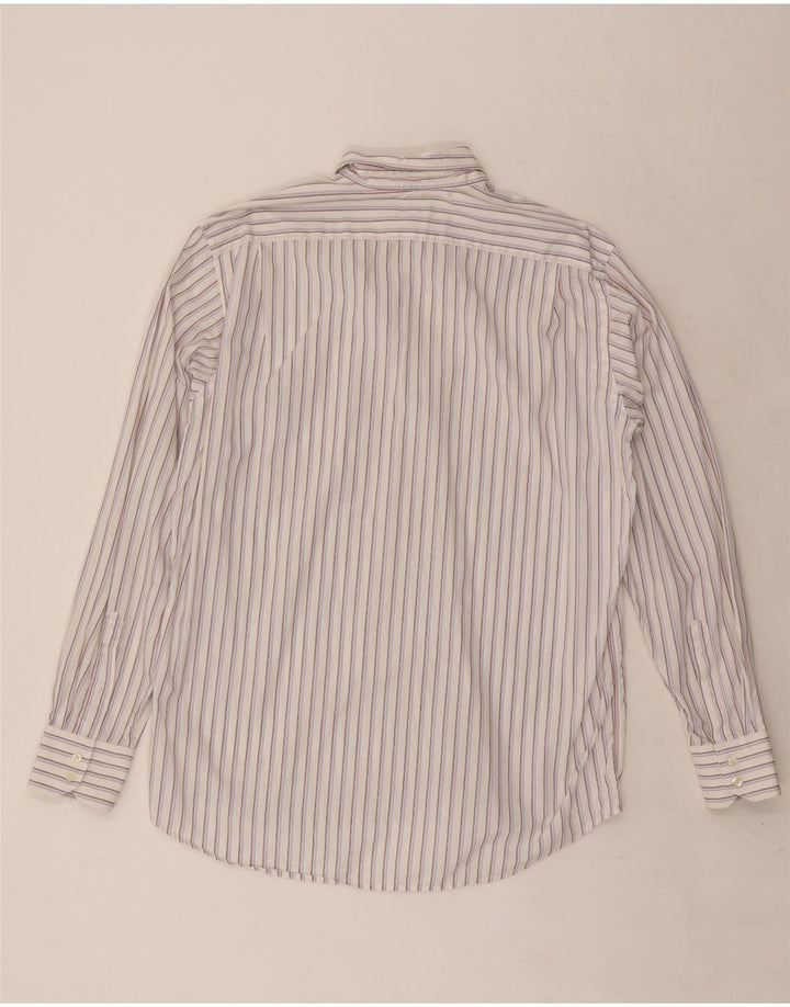 Lacoste Mens Shirt Size 42 Large White Striped Cotton