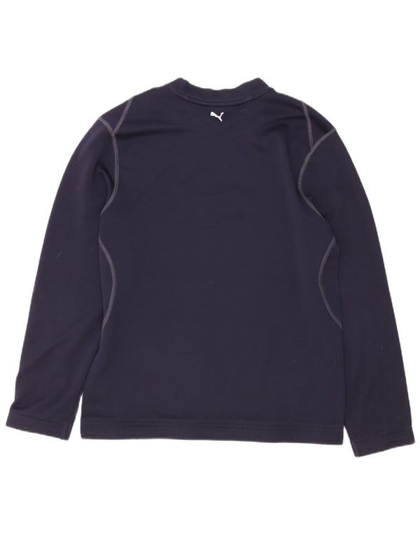 Puma Mens Graphic Top Long Sleeve Medium Navy Blue
