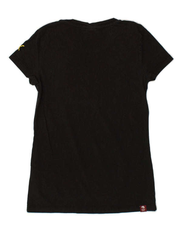 PUMA Womens Graphic T-Shirt Top UK 8 Small Black Cotton