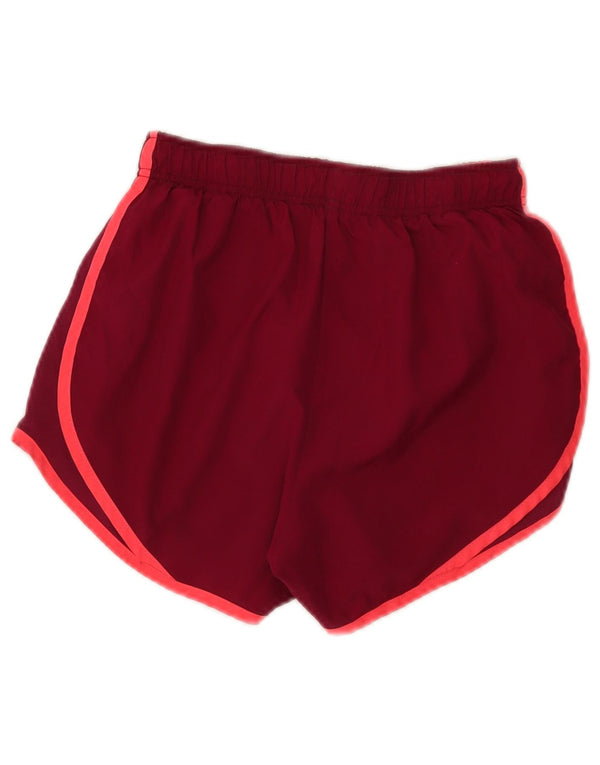 Nike Short de sport Dri Fit pour femme UK 4 XS Bordeaux Colorblock Polyester
