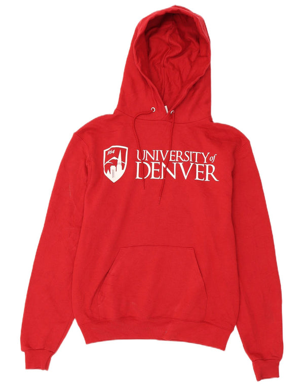 Champion Mens Denver Graphic Hoodie Jumper Small Red Cotton