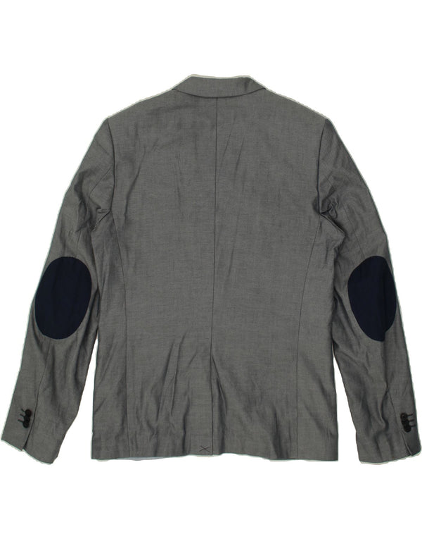 JULES Mens Fitted 2 Button Blazer Jacket UK 42 XL Grey Polyester
