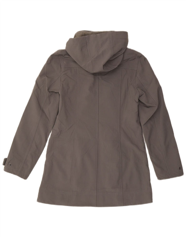 CALVIN KLEIN Womens Hooded Windbreaker Jacket UK 6 XS Grey Polyester