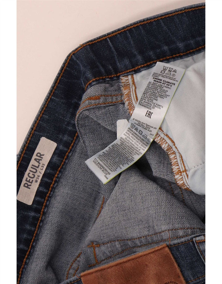 Marks & Spencer Regular Straight Jeans til kvinder W36 L29 Blå Bomuld