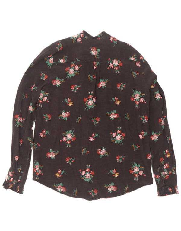Γυναικεία μπλούζα με γραβάτα Pinko μπλούζα UK 10 Small Black Floral Silk