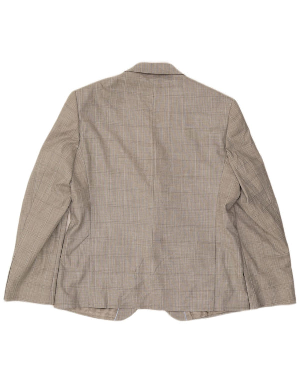 Marks & Spencer Mens Tailored 2 Button Blazer Jacket UK 42 Large Grey Check