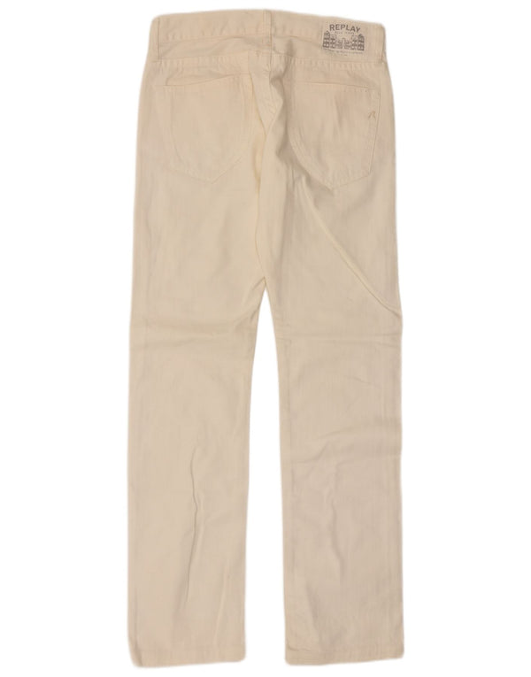 Replay Herre Straight Jeans W30 L34 Beige Bomuld