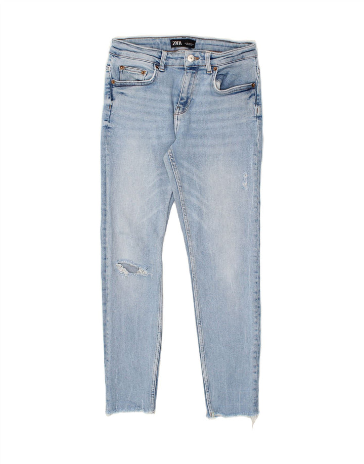 ZARA Womens Distressed Slim Jeans EU 38 Medium W26 L27 Blue Cotton Vintage Zara and Second-Hand Zara from Messina Hembry 