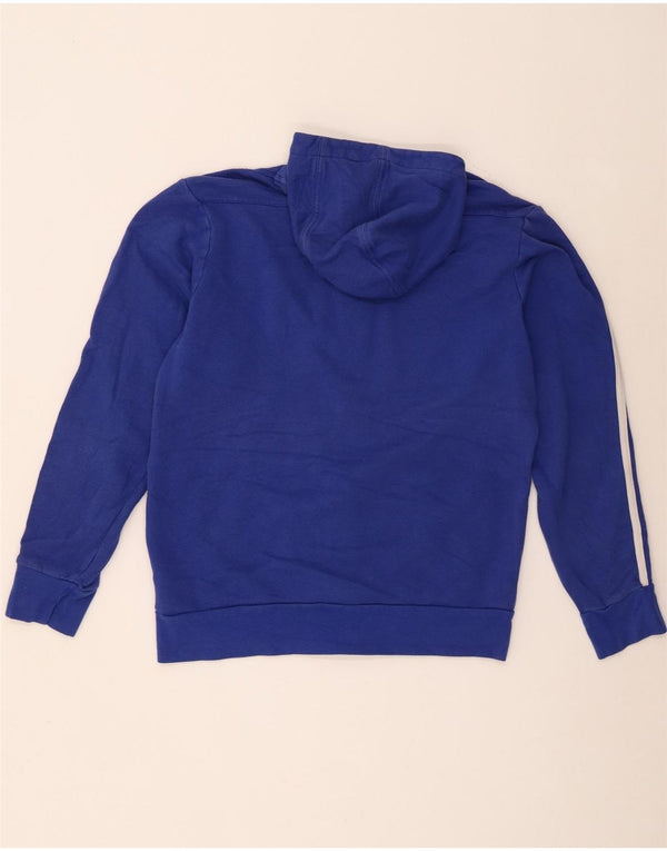 Adidas Mens Zip Hoodie Sweater Medium Blue Colourblock Cotton