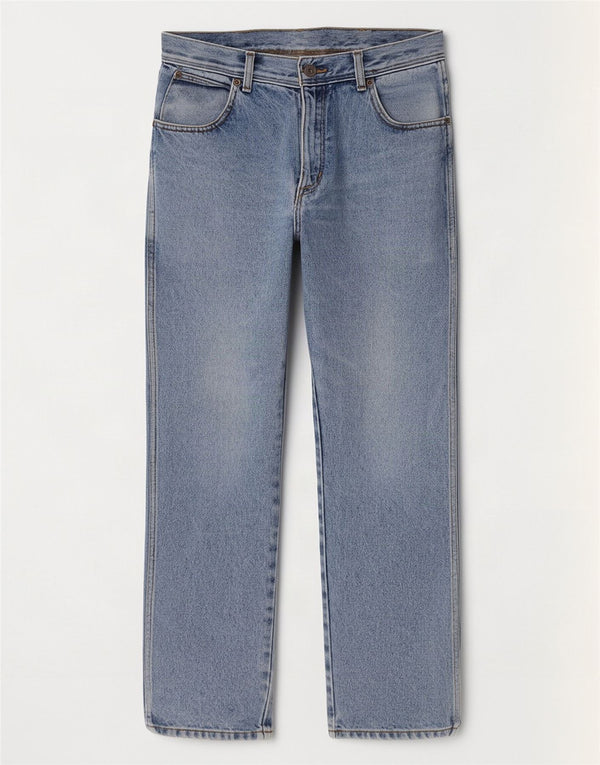 Мужские прямые джинсы Wrangler стандартного кроя W32 L30, синие, хлопок
