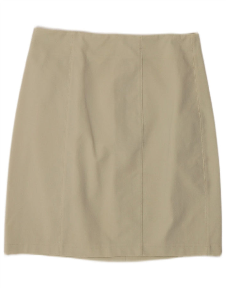 Minigonna vintage da donna grande W30 in poliammide beige