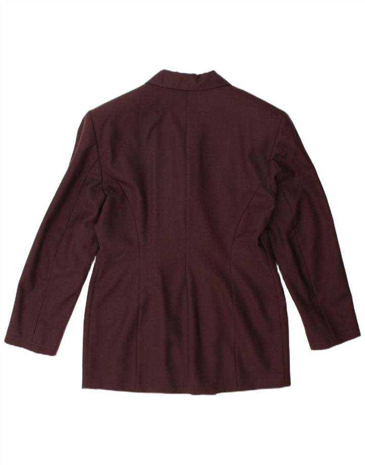 ROSSELLA ARGENTO Womens Double Breasted Blazer Jacket IT 46 Large Burgundy