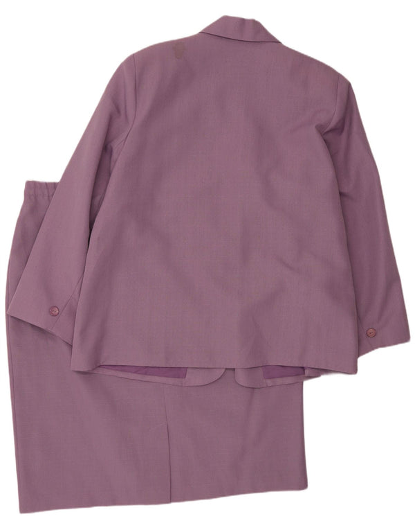 Vintage nederdelsæt til kvinder med 2 knapper UK 22 3XL W42 Lilla polyester