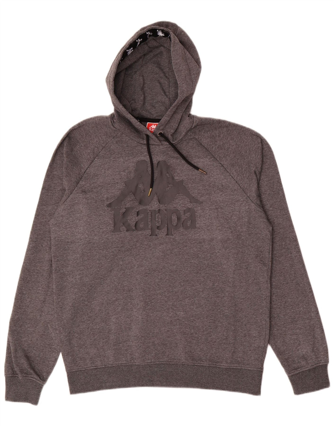 Kappa Mens Graphic Hoodie Jumper Large Grey Polyester