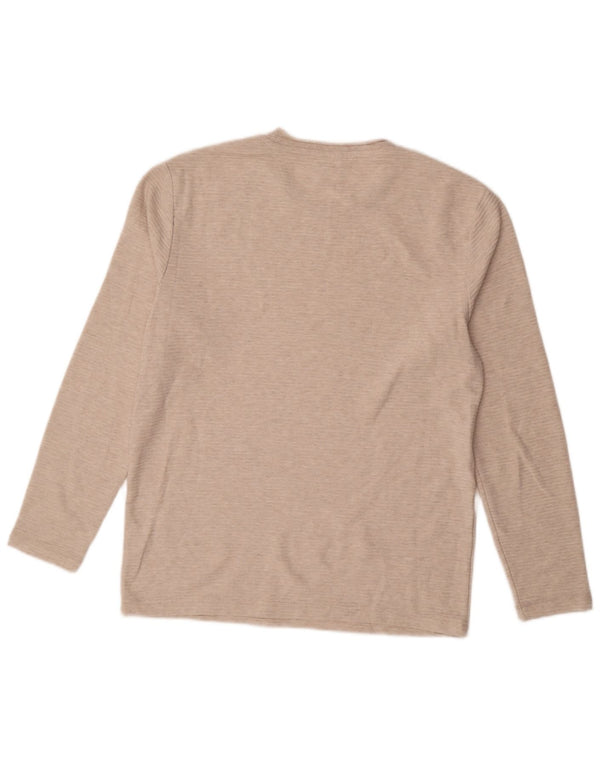 Zara Top masculino manga longa poliéster bege médio