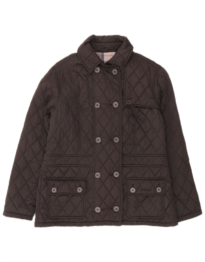 Barbour Chaqueta Acolchada De Doble Botonadura Para Mujer UK 46 Poliéster Gris Grande