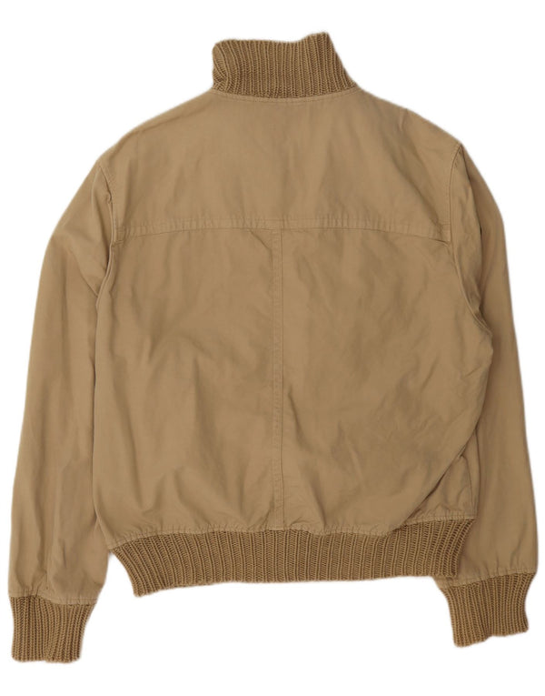 Zara Herre Bomber Jacket UK 42 XL Beige Bomuld