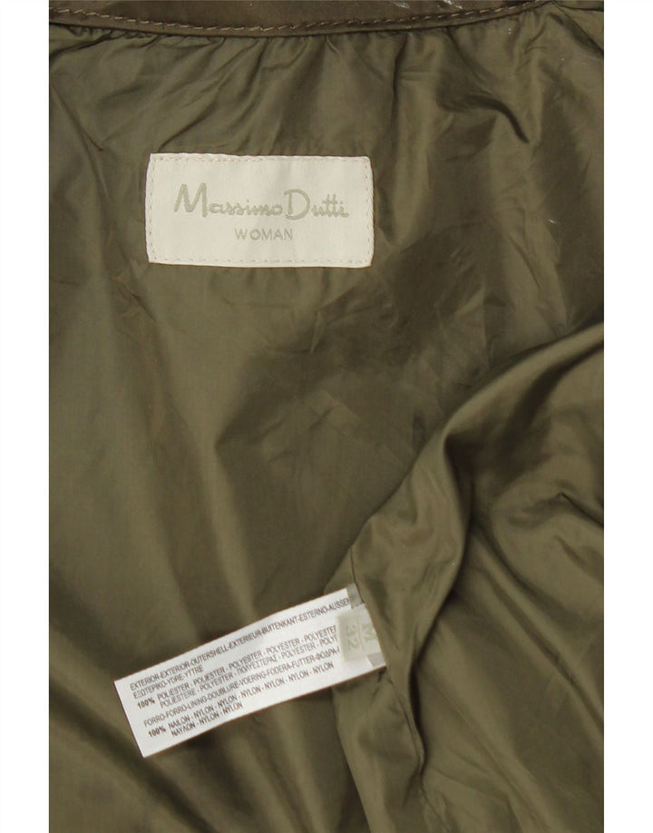 MASSIMO DUTTI Womens Military Overcoat UK 14 Medium Khaki Polyester Vintage Massimo Dutti and Second-Hand Massimo Dutti from Messina Hembry 