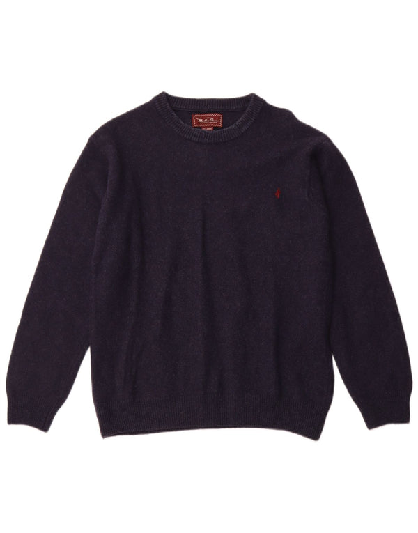 MARLBORO CLASSICS Damski sweter z dekoltem w łódkę UK 20 2XL Granatowy Wełniany