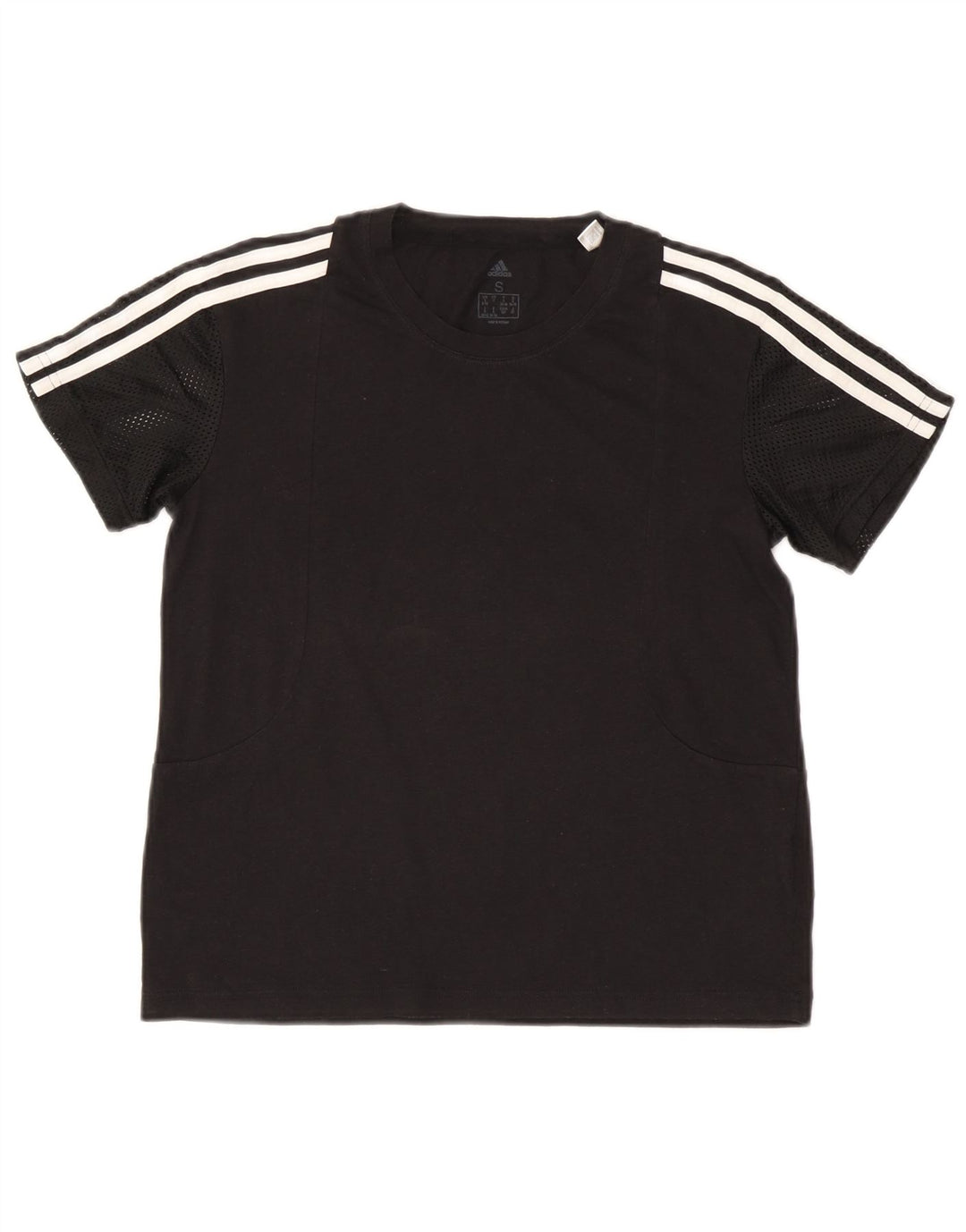 Adidas Womens T-Shirt Top UK 8/10 Small Black Polyester