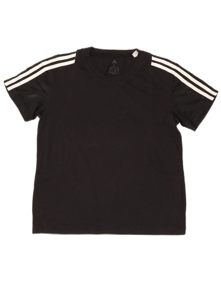 Adidas Womens T-Shirt Top UK 8/10 Small Black Polyester