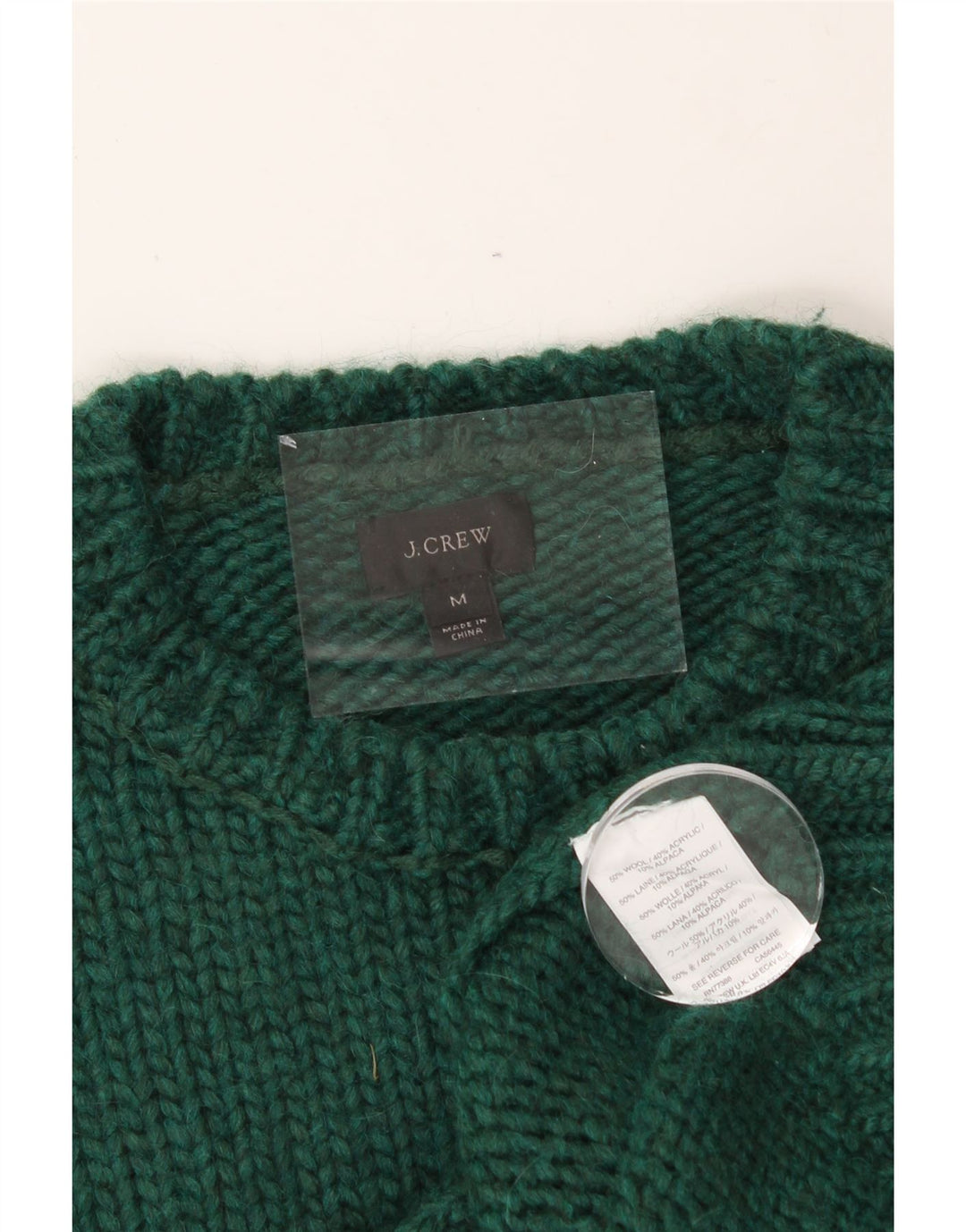 J. CREW Mens Crew Neck Jumper Sweater Medium Green Wool