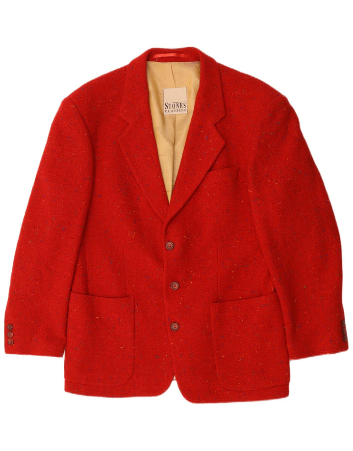 Vintage blazerjakke til mænd med 3 knapper UK 40 Large Red Flecked