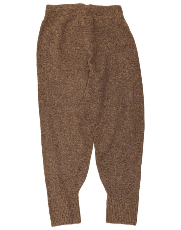 Zara Womens Knit Tracksuit Trousers Joggers UK 12 Medium Brown Flecked