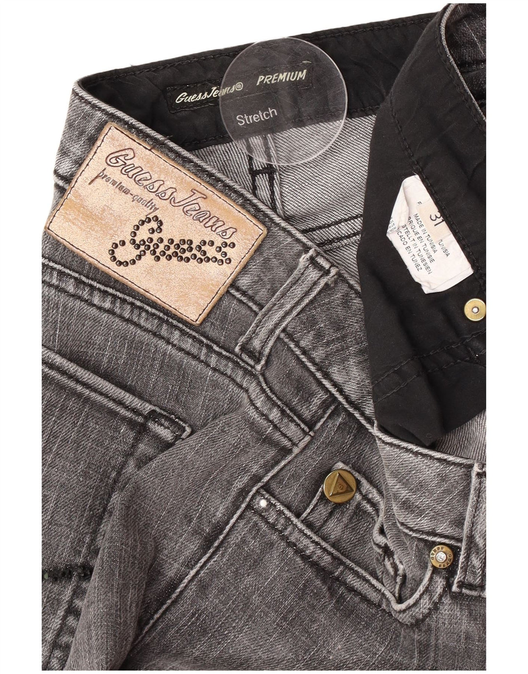 Guess Damen Slim Jeans W31 L28 Grau