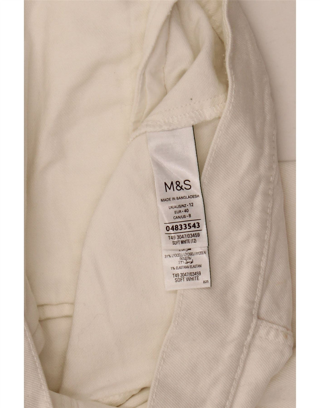Marks & Spencer Damen Crop Denim Jacke UK 12 Mittelweiße Baumwolle